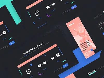 Noiz Register Flow dark flow game gaming login modal register sign in sign up ui webdesign