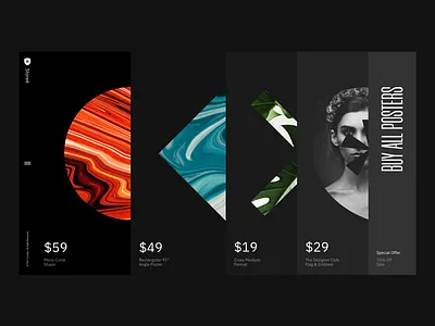 The Designer Club - Poster Landing agency black fashion interface minimalist store typography uiux web design