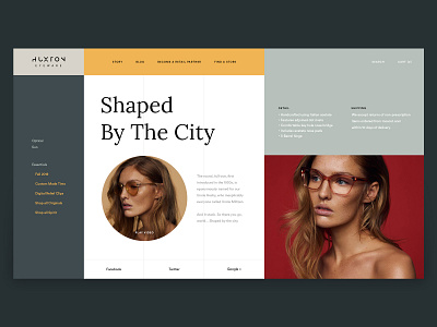 The Huxton Eyewear Hero Concept design ecommerce eyewear fashion hero area hero banner layoutdesign minimal mondrian mondrianism mondrianizm multipurpose product typography ui ux