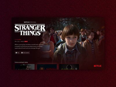 TV App – Daily UI #025 app apple apple tv daily ui dark netflix strangerthings tv tv series ui ux