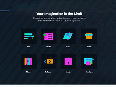 Glitch Inspired Icon Style colorful desktop entertainment glitch icon iconography livestream media neon retro ui design website