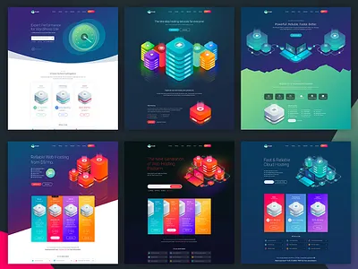 Bilqis - The Hosting PSD Template cloud hosting dedicated domain gradient color gradient design gradient web design hosting isometric illustrations psd template vps web hosting