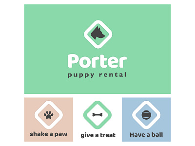 Porter Puppy branding dog logo puppy