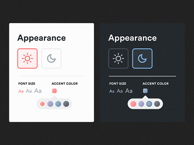 Daily UI Challenge #007 - Settings app appearance clean color picker colorful dailyui dailyui 007 dailyui challenge darkmode picker screen simple theme ui