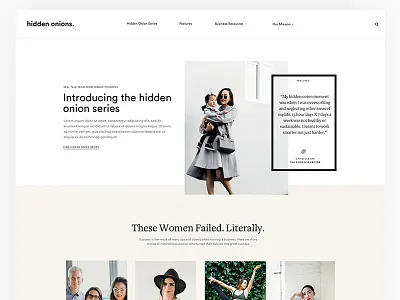 Hidden Onions blog editorial female founders typography zine