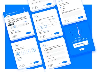 Time Scheduler Pop-Up Form [Harmony][5] action blue calendar call details form form elements information interaction loading options pop up window scheduler steps uid uxd