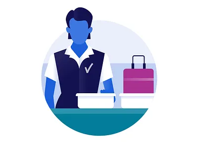 Schiphol Airport icon design: Security airport amsterdam artwork branding campaign concept design drawing dutch flatdesign graphic design icon icon design illustration illustrator luggage security sketch storytelling vector