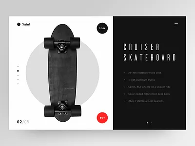 Saint Studio Products accents black black white clean clean creative cruiser ecofriendly ecomerce item layout luxury minimal minimalistic product shop shop design skateboard ui ux website