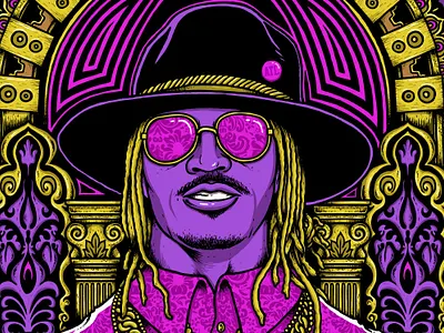 Future in Hartford blacklight concert poster gigposter hand drawn hip hop illustration illustration art poster printmaking psychedelic rock art