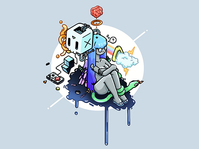 Thoughtful character design clean colorful creative design game game art illustration ui vector