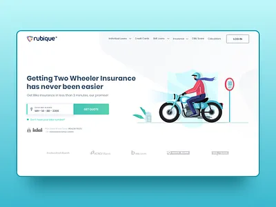 Two Wheeler Insurance - UI Design bike bike kit biker design dribbble illustration illustrations insurance motorbike procreator rubique security sketch two two wheeler ui ui ux design uidesign web wheel