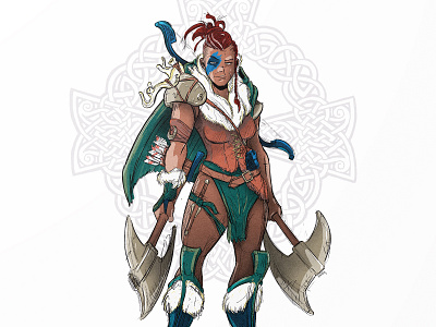 Character Design - Yiva the Huntress character concept concept art design drawing ink