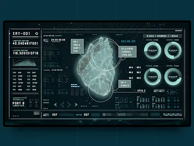 Dashboard UI dark green dashboard ui data fui future green line technology