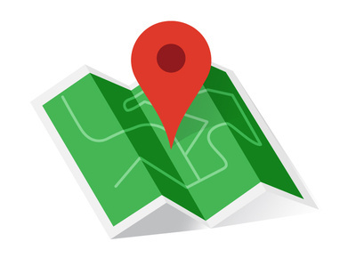 You are here directions dot illustration location map road shadow