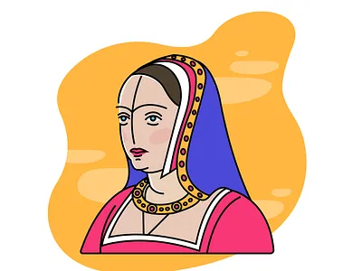 Anne De Bretagne Illustration anne de bretagne beginner brittany colours drawings historical history illustration illustrator portrait vector woman