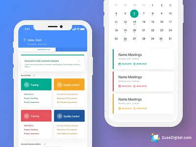 xGap SaaS Meeting Dashboard Mobile App android calender colors dashboard mobile great ui ios meeting mobile app notifications saas sketch tasks timer ui dashboard uidesign