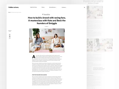 Hidden Onions Article Page article blog editorial female founders magazine typography zine