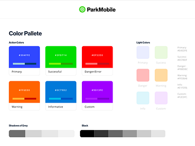 Design System in Progress — Parkmobile atlanta design system parking product style guide typography ui