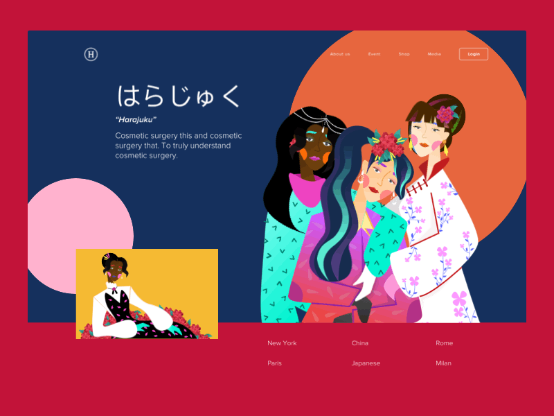 Harajuku Landing page