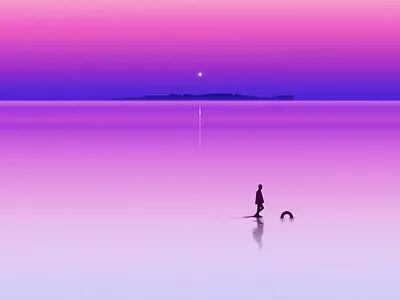 Origin animation branding clean color concept cool design flat geometric gradient illustration light minimal scale shadow simple sketch texture vector