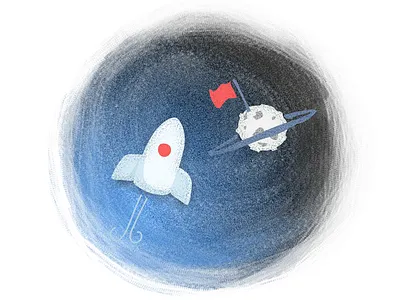 Goals goals illustration rocket space