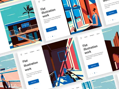 平插图 banner light shadow illustration 人物插图 平插图 插图