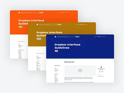 Dropbox Interface Guidelines component design system desktop documentation guidelines minimal mobile web