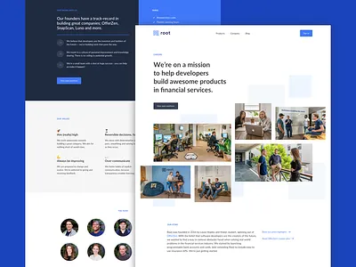 Careers page careers developer hiring insurance root team website