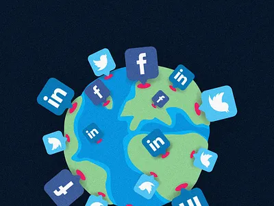 Social Networks illustration planet social network worldwide