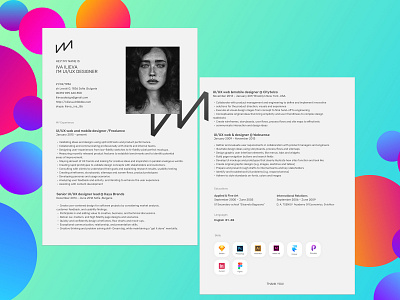 Personal Resume about clean color contact cv gradient color job board job cv management minimal project personal resume portfolio work management