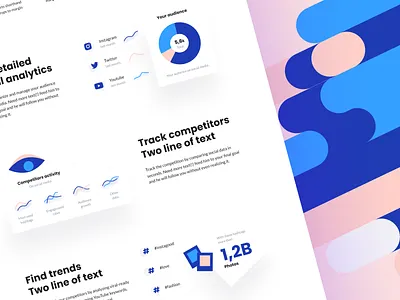 Landing page - Brandmates 👑 brandmates color eye illustration landing page photos pie chart ui ux design web website