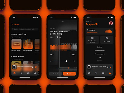 Some type of Music App app interface typography ui ux