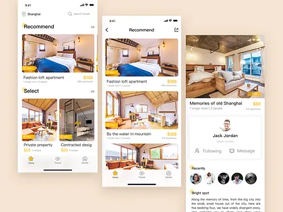 Hostel app card design hostel page sketch ui ux