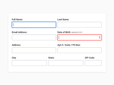 Playing with Forms 8px grid active state form form design form field input placeholder