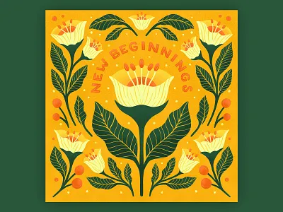 New Beginnings floral floral illustration floral pattern flower flower illustration illustration ornate pattern plant procreate symmetrical symmetry
