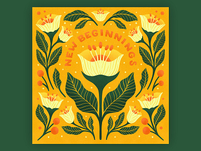 New Beginnings floral floral illustration floral pattern flower flower illustration illustration ornate pattern plant procreate symmetrical symmetry