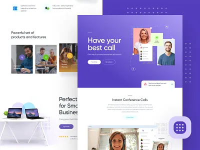 CC - Website Exploration call chat color scheme conference design lander landing page ui user experience user interface ux video web website