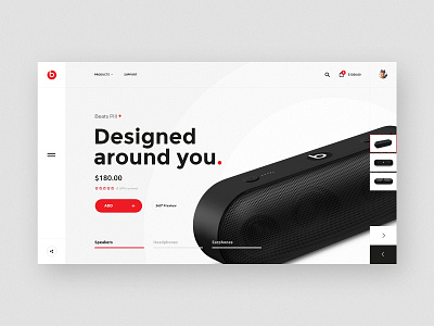 #33 Shots for Practice audio beats clean design ecommerce flat graphic home homepage minimalism modern shop slider sound speaker store ui ux website