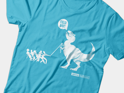 Lenovo Software Field Day Tee day dinosaur field lenovo people shirt software t rex tail tee tug war
