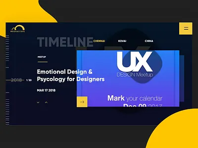 Timeline page - Madrasters app community design location madrasters timeline timeline cover ui ux web webpage