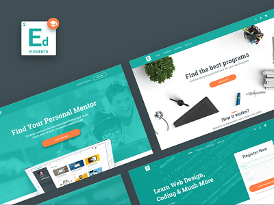 Education Template clean design illustration kit landing page sketch sketchapp template ui ui kit ux web website