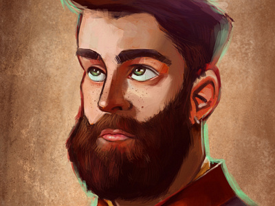 Vintage hipster | Digital Sketchbook art beard blues brush digital digital 2d hipster illustration illustrator man painting photoshop wacom