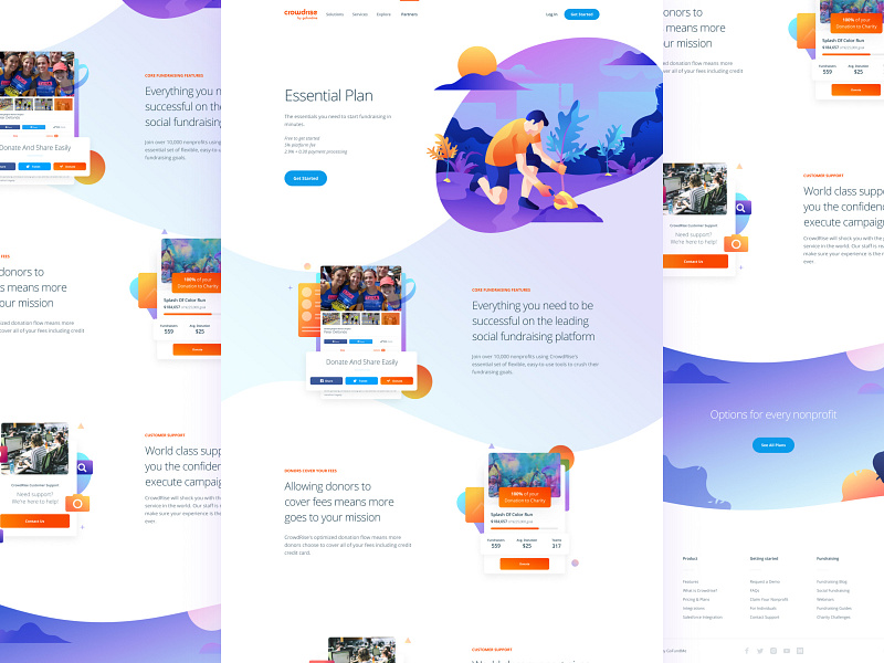 Essential Plan branding clean grabient gradient hero homepage illustration interface landing mobile product responsive typography ui ui design user interface ux web web design website