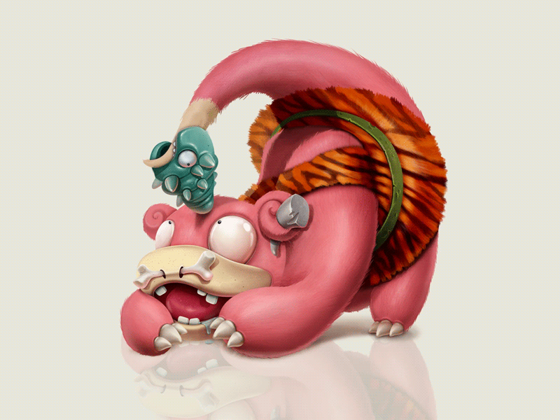 Slowpoke animation art concept drawing illustration pokemon sketch slowpoke spine2d