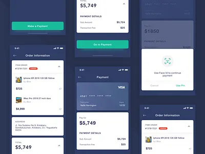 Checkout Process - Mobile App Exploration app branding clean dailyui dribbble e commerce flatui gradient iphonex mobile app typography ui uiux ux