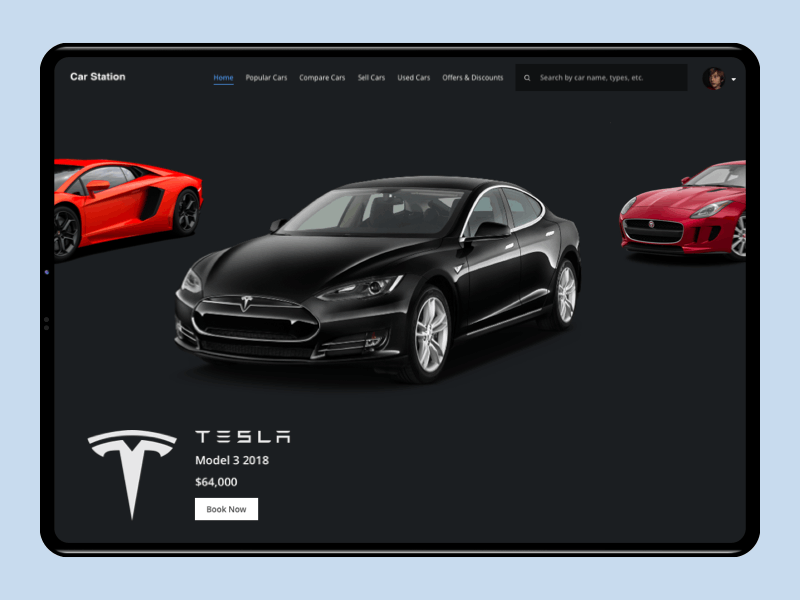 Car Booking Application (iPad Pro) animation car booking dark theme minimalistic design ui visual design