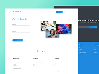 SmartFrame contact page contact page contact us site ui visual design web website