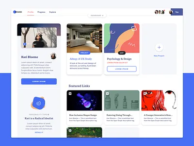 User Profile Layout app cards design grid layout minimal mnml profile shadow sketch user web web design webapp