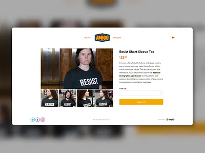 Amigo Design Co. Product Page amigo badge ecommerce product page shirt