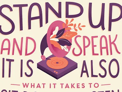 2019 Calendar: Courage calendar calendar 2019 courage foliage illustration lettering motivational phonograph quotes winston churchill